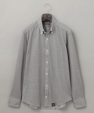 GOTAIRIKU 【吸水速乾】クールマックス鹿の子 ビズシャツ_ボタンダウン ライトグレー系