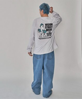 WEGO 【ユニセックス着用ITEM】別注VISIONゴーストスケータープリントT（LS） アッシュグレー