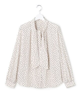 23区 【先行予約】ランダムドットプリント タックブラウス ベージュ系
