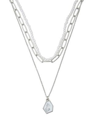 AMERICAN HOLIC マルチＷＡＹ３連ネックレス Silver