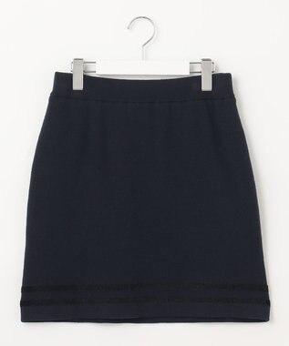 23区GOLF ウォッシャブルで気軽に着られる【WOMEN】モールボーダー ニットスカート ネイビー系1