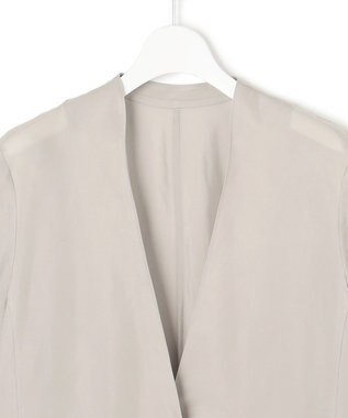 23区 L 【接触冷感性/洗える】フィブリルツイル ハーフスリーブ ジャケット ベージュ系