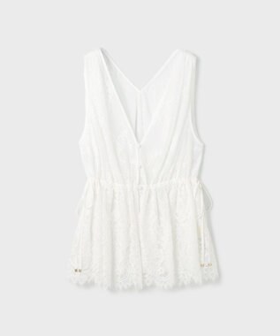 GRACE CONTINENTAL レースノースリーブブラウス ホワイト