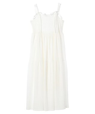 earth music&ecology 表面感肩リボンキャミワンピース Off White