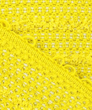 自由区 【カトリエムブーケ】Tweed melange フリンジジャケット イエロー系