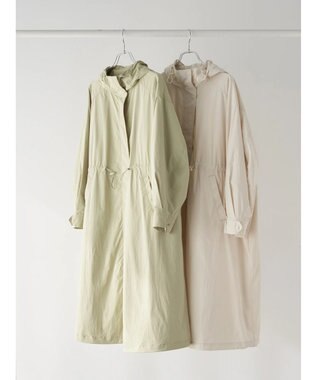 earth music&ecology テックフードロングコート Ecru