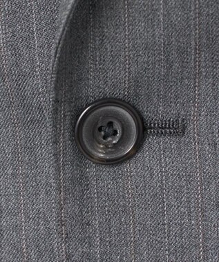 GOTAIRIKU 【御幸毛織】ドライスピナーツイルストレッチスーツ_グレーストライプ ライトグレー系1