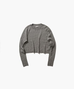 ATON CASHMERE SILK SPUN | リブプルオーバー TOP GRAY