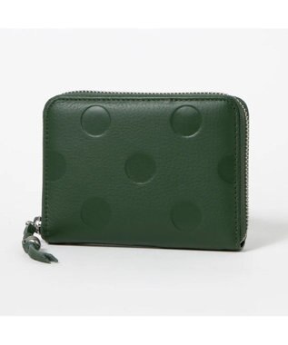 UNBILLION ペルケ perche / ドット型押しラウンドパームフィット財布 グリーン