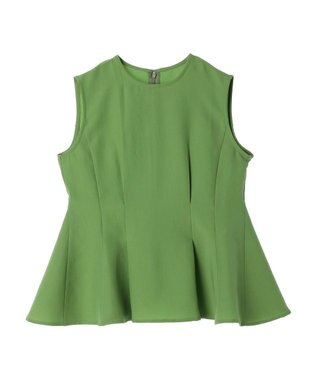 Green Parks AnriettMusee ノースリーブタックペプラムブラウス Green