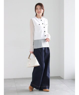 Te chichi ワイドデニムパンツ サックスブルー