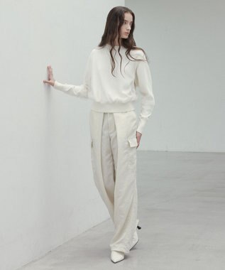 BEIGE， 【洗える】ACANTHUS / カーヴィーシルエットカーゴパンツ Ecru