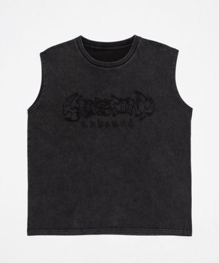 WEGO 【ユニセックス着用ITEM】ブリーチダメージアップリケノースリーブ ブラックその他