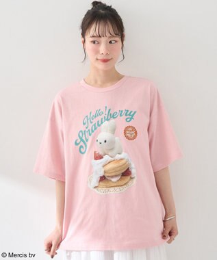 earth music&ecology ｍｉｆｆｙ／ｅａｒｔｈ　ｓｔｒａｗｂｅｒｒｙ　Ｔｅｅ Pink