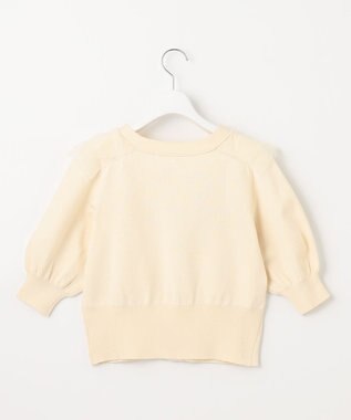 Feroux 【美人百花7月号掲載】チュールコンビパフスリーブ ニット アイボリー系