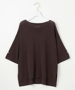 ANY SIS 【接触冷感・UVカット・洗える】ビューティクールボートネック プルオーバー ブラウン