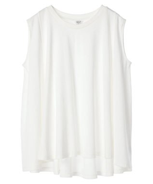 AMERICAN HOLIC 接触冷感バックフレアノースリーブプルオーバー Off White