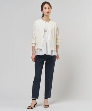 J.PRESS LADIES L 【レイヤードスタイルに】コットンスムース レイヤードフレア カットソー ホワイト系