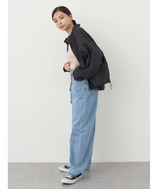 earth music&ecology スタンドフリルミリタリーブルゾン Black