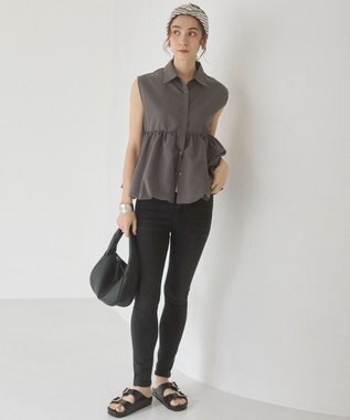 WEGO 【ANGIE VINTAGE】ティアードバルーンブラウス ダークグレー