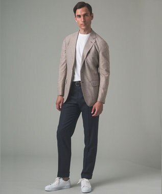 GOTAIRIKU ジャケットのインナーに最適【WEB&一部店舗限定】キレイ目 鹿の子 ビズ長袖Tシャツ ホワイト系