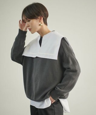 #Newans 【ANSWER for ハンサムモード】襟を取り外せる！セーラーカラーシャツ ホワイト系