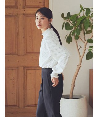 earth music&ecology シャーリングブラウス Dot
