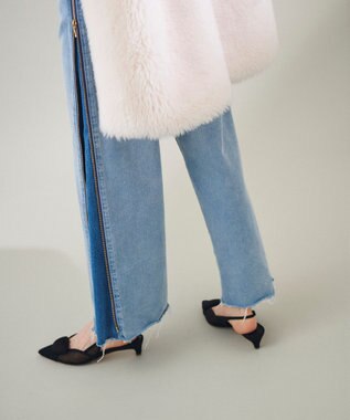 GRACE CONTINENTAL サイドジップデニムパンツ ブルー