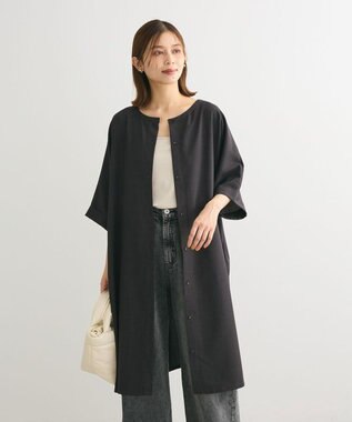 Green Parks 前後２ｗａｙ　ミディ丈タックワンピース Charcoal Gray