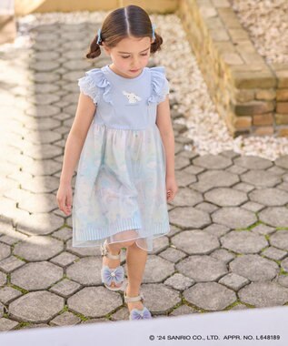 ANY KIDS 【サンリオキャラクターズ×any FAM】オン・オフショルダーチュールワンピース サックスブルー×シナモロール