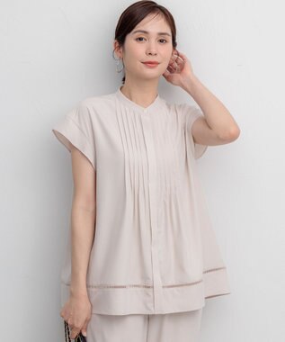 組曲 S スムースクロス ピンタックブラウス