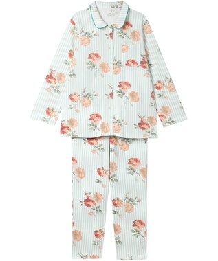 Wing パジャマ 綿100%(本体肌側) あったか 3Lまで対応 大きいサイズ 長袖 長ズボン 冬 レディース EP6023 ウイング／ワコール メロン