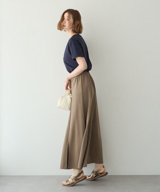 YECCA VECCA 【接触冷感】カットマーメイドスカート Dark Beige