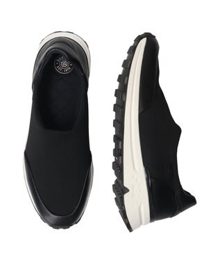 INTER-CHAUSSURES 【BUSSOLA】ストレッチスリッポンスニーカー ブラックコンビ