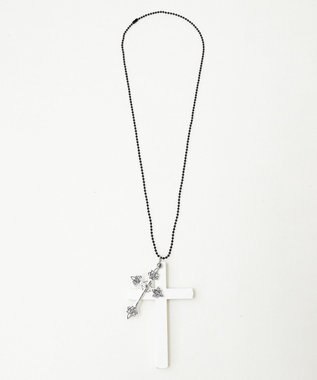 WEGO LMIXウッドクロスネックレス ホワイト