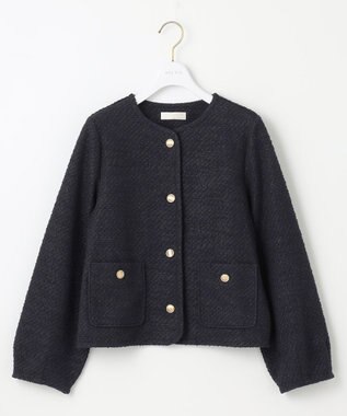 ANY SIS S ネップツイード ジャケット ネイビー系