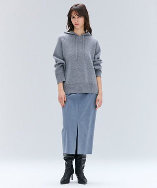 BEIGE， CISCO / フェイクスエードIラインスカート Dull Blue