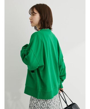 Green Parks ミニ裏毛オーバーサイズカーディガン Green