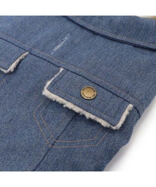 PET PARADISE ペットパラダイス 重ね着風デニムジャケット  小型犬 ネイビー