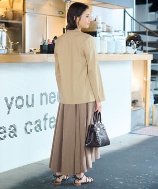 自由区 【洗える】テンセルリネンストレッチ テーラードジャケット ベージュ系