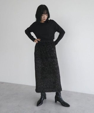 Green Parks armonia.シャギースカート Black