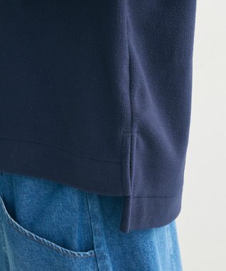 Green Parks フリース袖リブドッキングプルオーバー Dark Navy