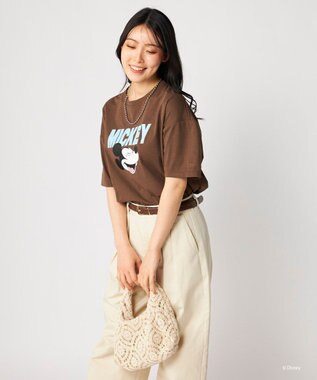 OP／FILA 【Ocean Pacific】ミッキー/水陸両用オーバーサイズTシャツ/レディース