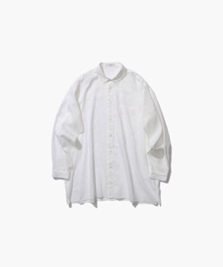ATON COTTON SILK LAWN | オーバーサイズシャツ WHITE