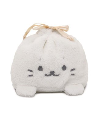 Mother garden しろたん もこもこ 巾着 ホワイト