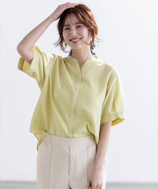 ANY SIS 【接触冷感・UVカット・速乾】スムージーポリエステル 2WAY ブラウス 【WEB限定】ライム