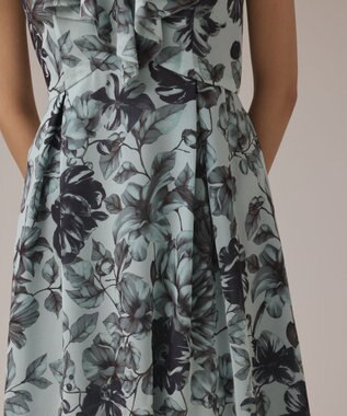 GRACE CONTINENTAL フラワープリントフリルワンピース グリーン