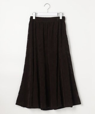 ANY SIS 【2SET】フェザー ニット × フロッキー スカート アイボリー×ブラウン