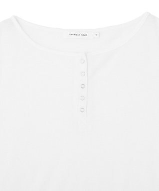 AMERICAN HOLIC 【2点セット】シアーリブヘンリーネックニット＋タンクトップ Light Gray