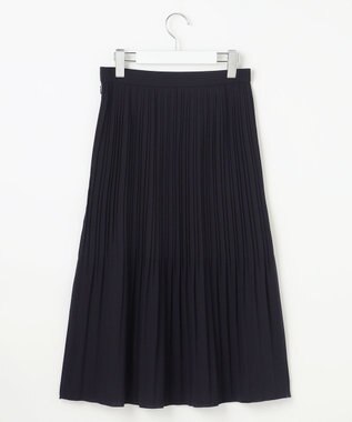 J.PRESS LADIES L ノルディス2wayジョーゼット プリーツ スカート ネイビー系
